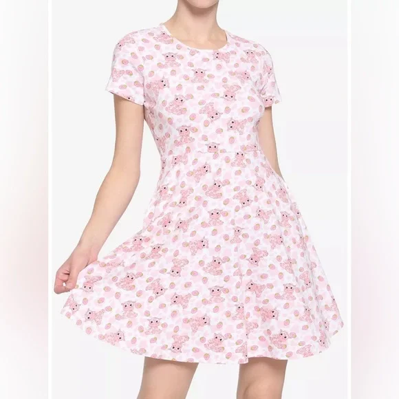Hot Topic | Dresses | Hot Topic Midnight Hour Strawberry Milk Cow  Sweetheart Dress Cotton Pockets Nwt | Poshmark